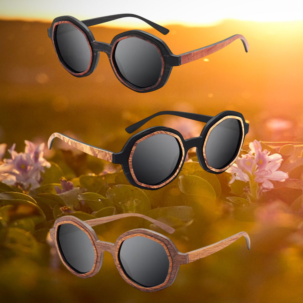 Our Philly Range Octagonal Wooden Veneer Sunglasses