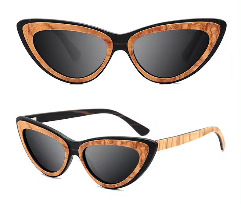 Our Rosslyn Range Cat Eye Wooden Veneer Sunglasses