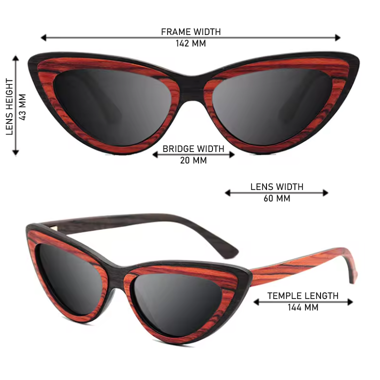 Our Rosslyn Range Cat Eye Wooden Veneer Sunglasses