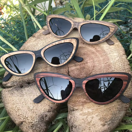 Our Rosslyn Range Cat Eye Wooden Veneer Sunglasses