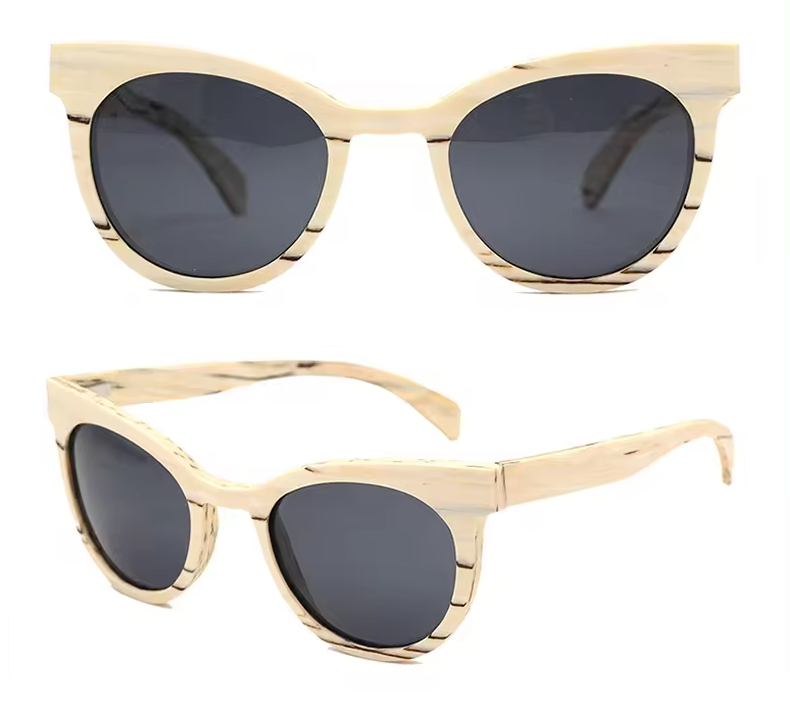 Our Terrie Range Round Lens Wooden Veneer Sunglasses