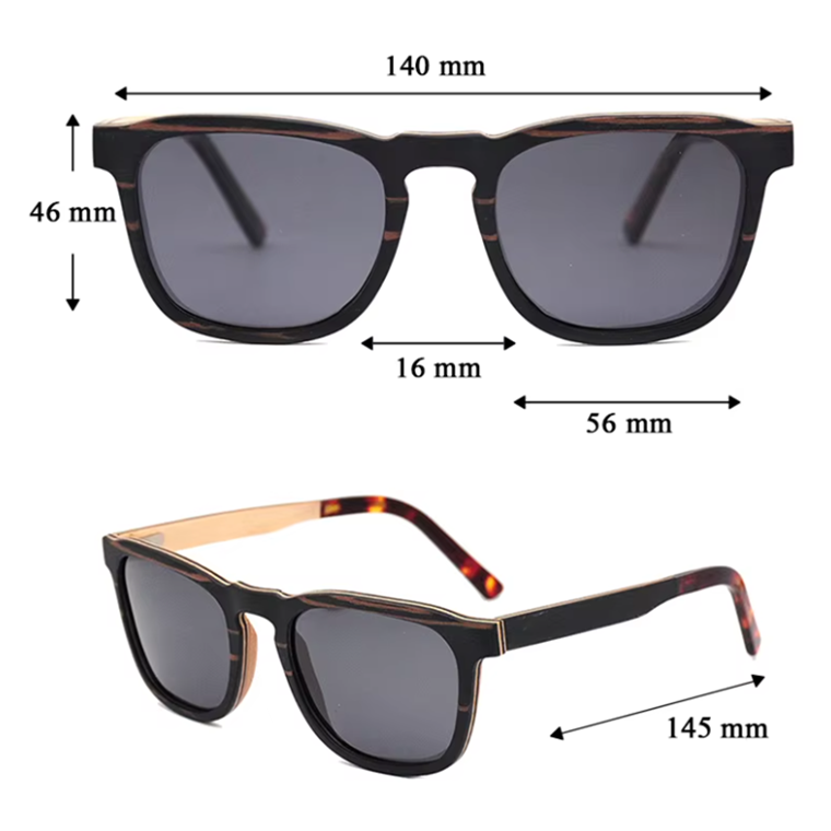 Our Berkley Range Square Lens Wooden Veneer Sunglasses