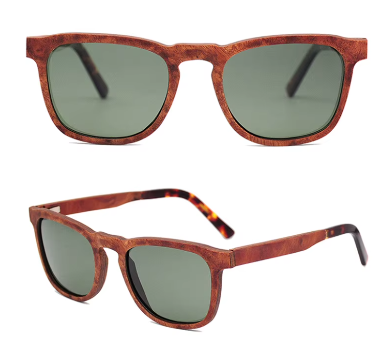 Our Berkley Range Square Lens Wooden Veneer Sunglasses