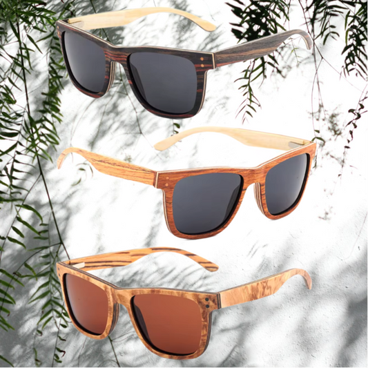Our Aynsley Range Square Lens Wooden Veneer Sunglasses