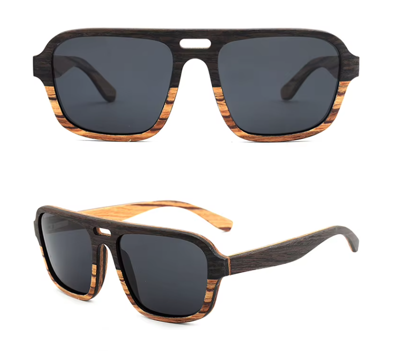 Our Cameron Range Aviator Wooden Veneer Sunglasses