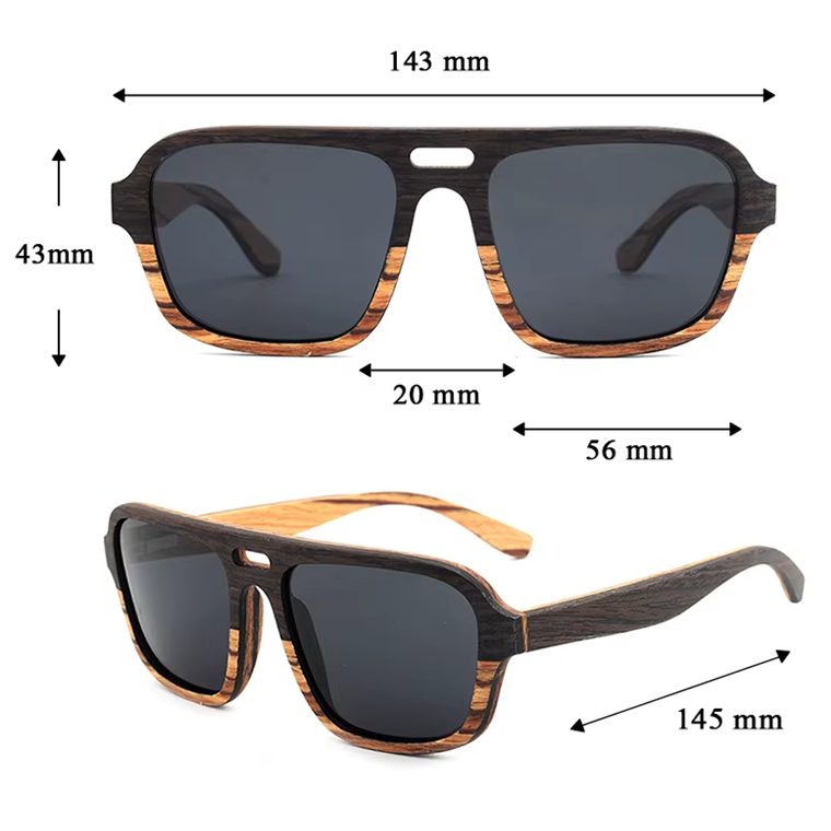 Our Cameron Range Aviator Wooden Veneer Sunglasses