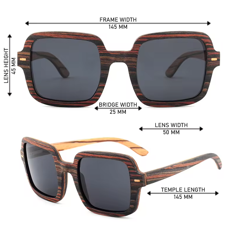 Our Baylie Range Oversized Wooden Veneer Sunglasses