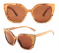 Our Gelina Range Cat Eye Wooden Veneer Sunglasses