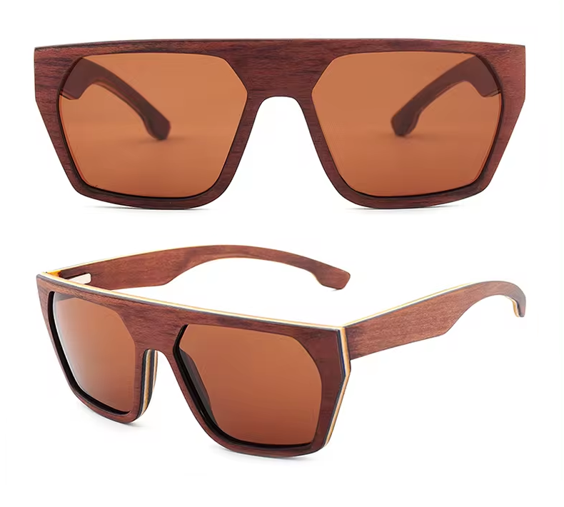 Our Wilson Range Geometric Wooden Veneer Sunglasses
