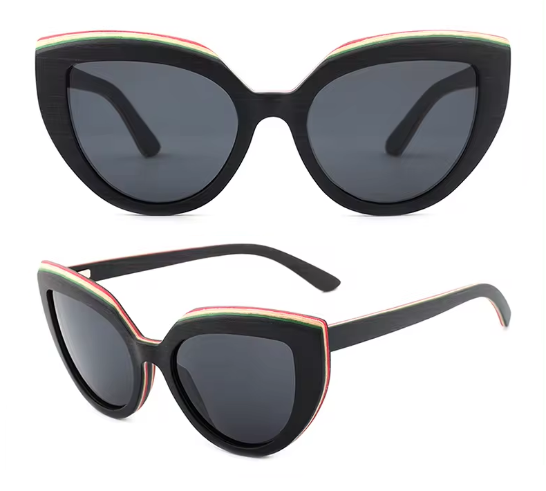 Our Jaelan Range Cat Eye Wooden Veneer Sunglasses