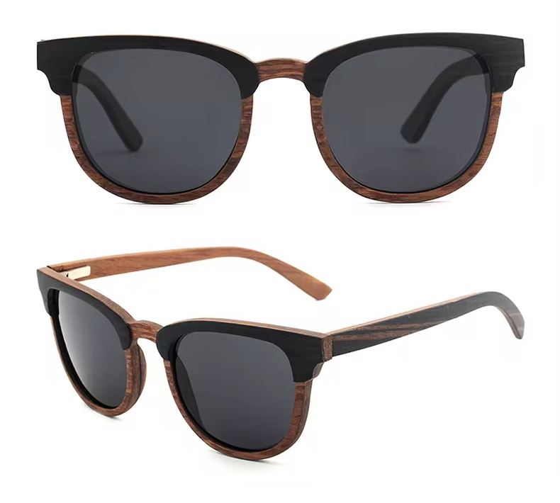 Our Nickie Range Browline Wooden Veneer Sunglasses