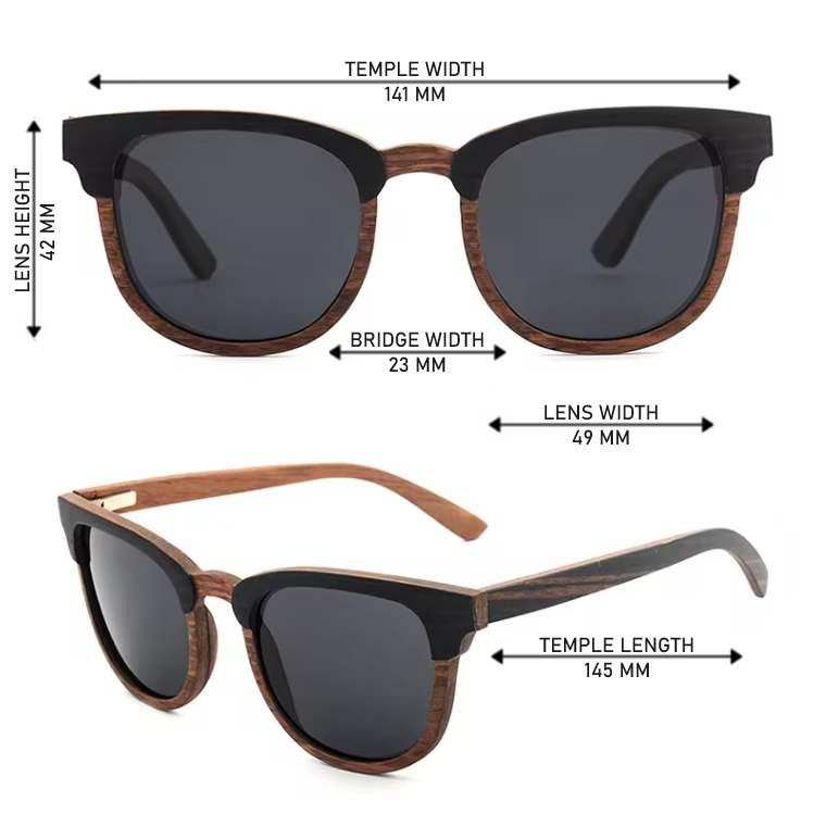 Our Nickie Range Browline Wooden Veneer Sunglasses