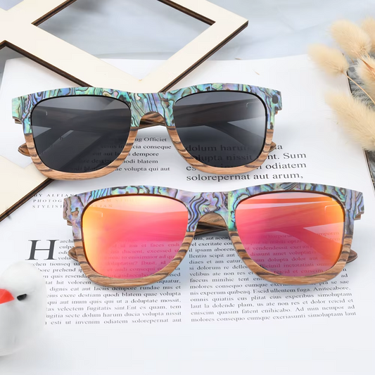 Our Brydie Range Square Lens Wooden Veneer Sunglasses